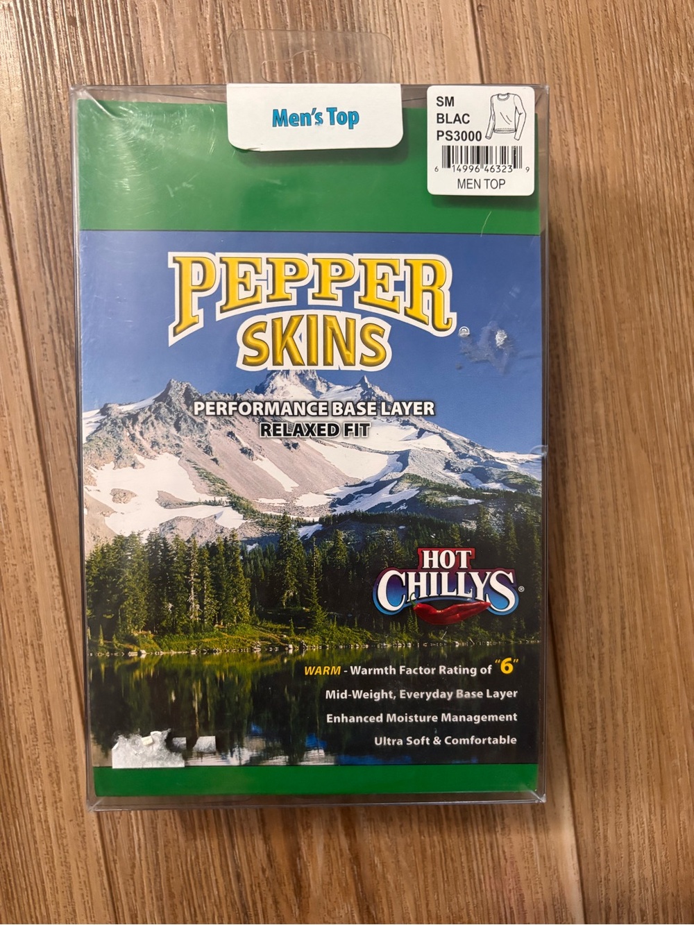 Hot Chillys Men's Pepper Skins Performance Base Layer Relaxed Fit Top Small NWT